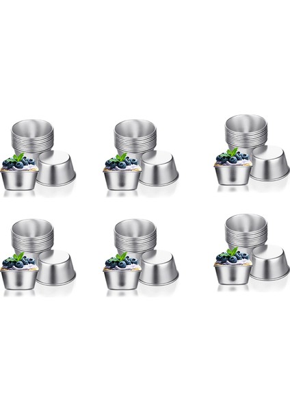 Торт В Форме,72 Parça Bireysel Kalıplar Puding Kalıpları Bardaklar Mini Çikolata Erimiş Tavalar Yapışmaz Cupcake Kek Kurabiye Puding Kalıbı (Yurt Dışından)