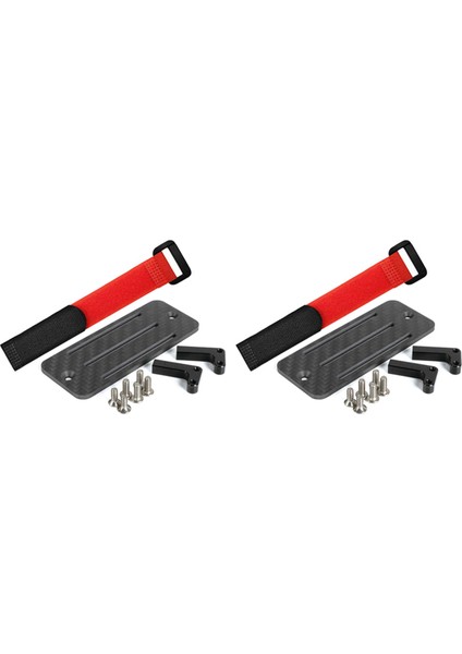 2x Karbon Fiber Pil Tepsisi Esc Alıcı Montajı Eksenel SCX10 Capra 1/10 Rc Araba Şasi Alt Ağırlık Merkezi Rayları (Yurt Dışından)