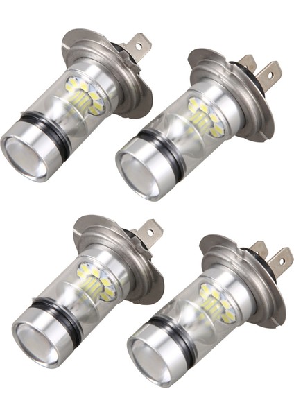 2 Çift Yüksek Güçlü LED H7 Ampul 100W 20LED Araç Sis Farı Lambası Farlar 6000K Beyaz (Yurt Dışından)