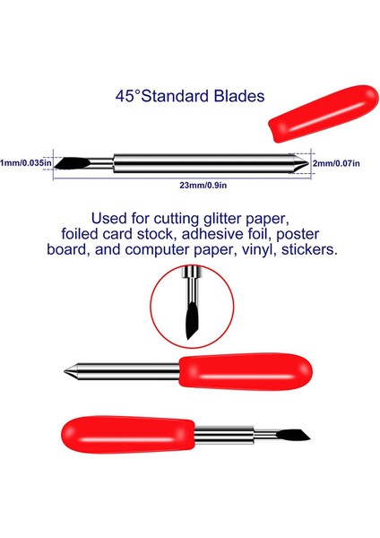 Cricut Explore Air 2/air 3/maker Expression Için 100PCS Yedek Kesme Bıçakları, 45 Derece Standart Ince Uçlu Bıçaklar (Yurt Dışından)