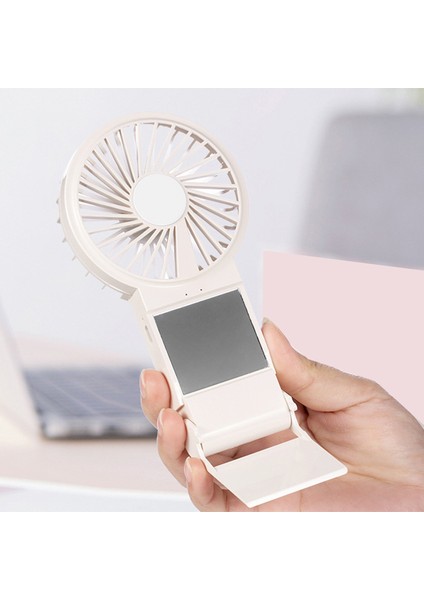 Çok Fonksiyonlu El Küçük Fan Taşınabilir USB Şarj Edilebilir Makyaj Aynası Standı Elektrikli (Yurt Dışından) modelleri