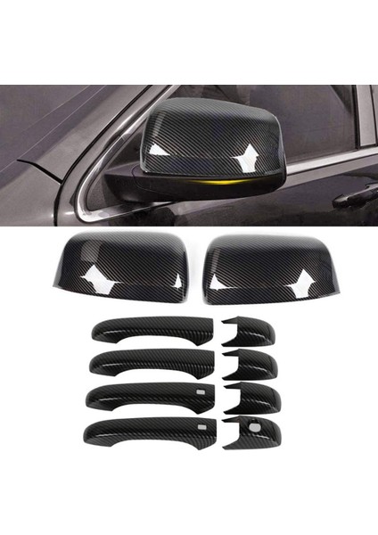 Karbon Fiber Yan Dikiz Aynası Kapağı Trim + Kapı Kolu Kapağı Trim 2011-2020 Grand Durango ile Uyumlu (Yurt Dışından) fiyatları
