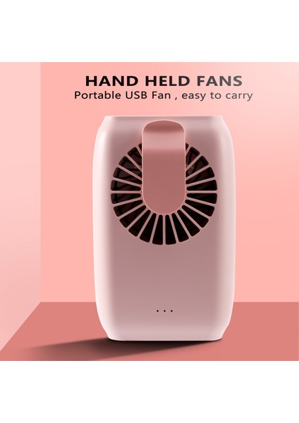 El Tipi USB Fan Soğutucu Taşınabilir Mini 2000MAH Şarj Edilebilir Kullanışlı Küçük Soğutma Pembe (Yurt Dışından) modelleri