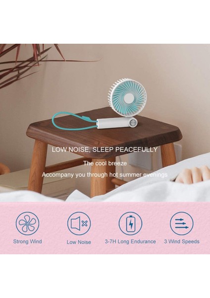El Kayışı ile Taşınabilir El Mini Fan Kişisel Tutulan USB Şarj Edilebilir Kumandalı Standable Cep Masası (Yurt Dışından)