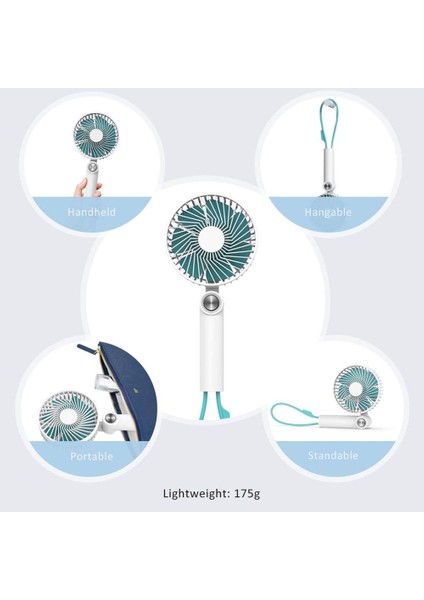 El Kayışı ile Taşınabilir El Mini Fan Kişisel Tutulan USB Şarj Edilebilir Kumandalı Standable Cep Masası (Yurt Dışından)