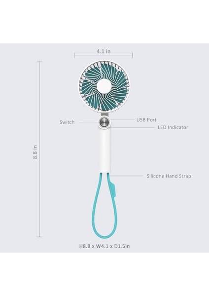 El Kayışı ile Taşınabilir El Mini Fan Kişisel Tutulan USB Şarj Edilebilir Kumandalı Standable Cep Masası (Yurt Dışından)