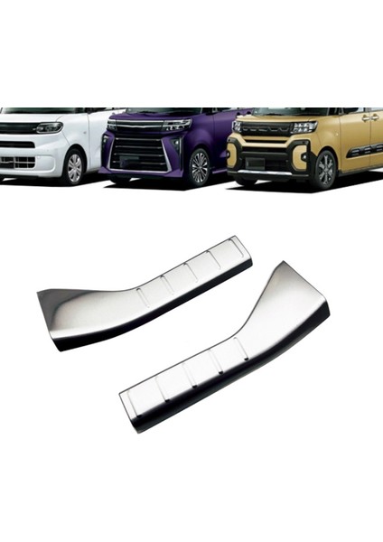 Gümüş Titanyum Paslanmaz Çelik Araba Arka Itişme Koruyucu Araba Çıkartmaları Şekillendirici Daihatsu Tanto LA650 LA660S 2022-2023 (Yurt Dışından) fiyatları
