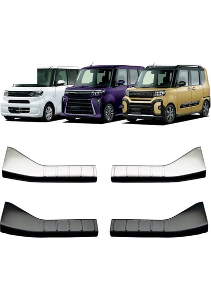 Gümüş Titanyum Paslanmaz Çelik Araba Arka Itişme Koruyucu Araba Çıkartmaları Şekillendirici Daihatsu Tanto LA650 LA660S 2022-2023 (Yurt Dışından) fırsatları