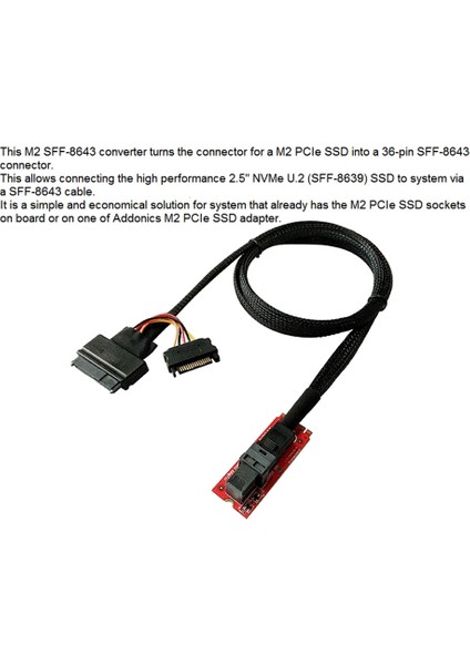M.2 Pcie 4.0 Gen4 X4 - SFF-8643 Adaptör Kartı, Nvme Bellek Egu2 SSD ile Uyumlu, Hız 7000 MB / S'den Fazla Olabilir (Yurt Dışından)