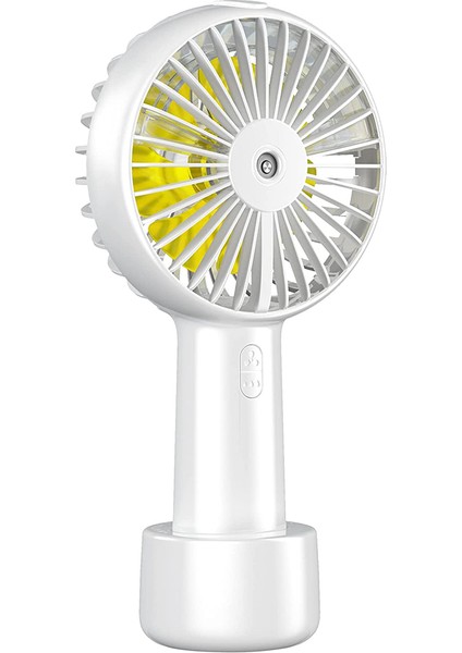 Elde Taşınabilir Fan Buğulama, 3 Hızlı ve Pille Çalışan Taşınabilir Taşınabilir, 2 Modlu Mister Kişisel Fan (Beyaz) (Yurt Dışından)