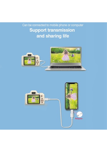 H10 Çocuk Kamera 2.4 Inç IPS Büyük Ekran Uzun Lens Fotoğraf Video Oyunu 1080P 48MP Çift Kamera, Pembe (Yurt Dışından) fiyatları