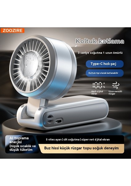 Yeni Buz Yüksek Hızlı Fan Yarı Iletken Soğutma El Fanı Taşınabilir Asılı Boyun Dijital Ekran Katlanır Fan (Yurt Dışından) fiyatları