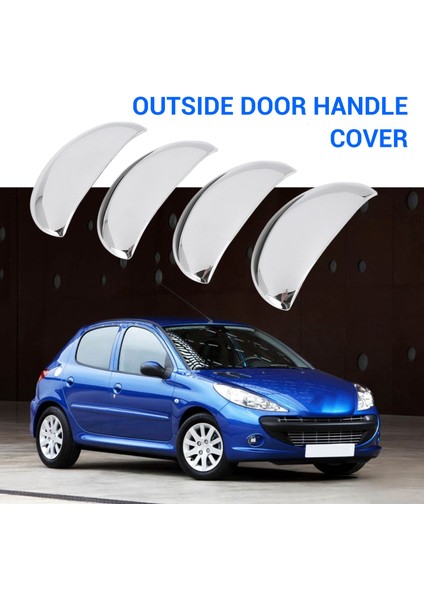 Adet Araba Krom Dış Yan Kapı Kolu Dış Kapı Kolu Kapak Trim ile Uyumlu 206 (Yurt Dışından) modelleri