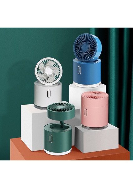 Katlanır Nemlendirici Fan Masaüstü Başınızı Sallayabilir Klima Fanı (Pembe) (Yurt Dışından)
