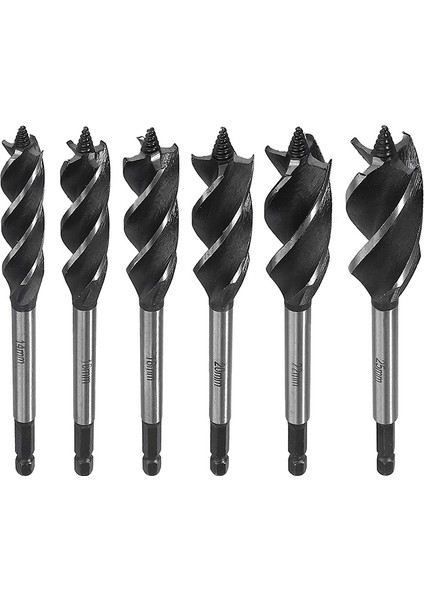 Ahşap Matkap Ucu Raybalama Matkap Ahşap Tungsten Çelik Hızlı Kesim Ağaç Işleme Matkap Ucu Seti 6 Adet (Yurt Dışından)