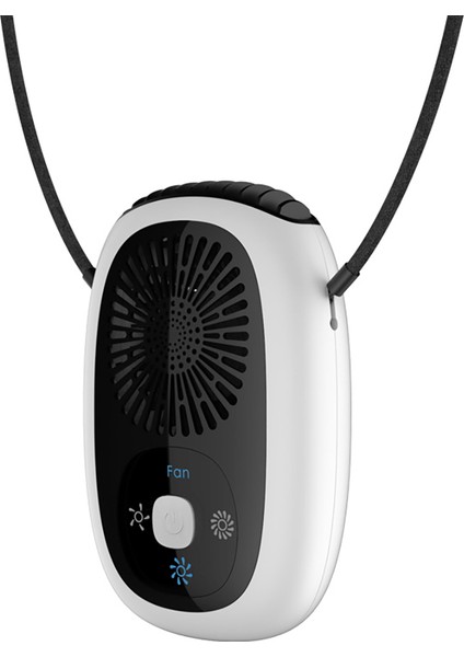 Moda Kişisel Giyilebilir Mini Taşınabilir 3 Dişli Ayarlanabilir USB Şarj El Masaüstü Asılı Boyun Yelpazesi Beyaz (Yurt Dışından)