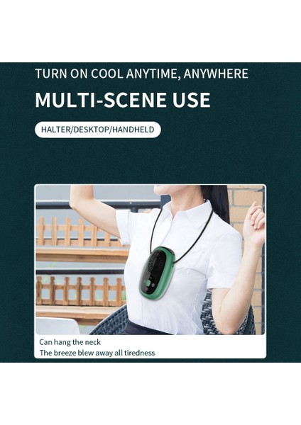 Moda Kişisel Giyilebilir Mini Taşınabilir 3 Dişli Ayarlanabilir USB Şarj El Masaüstü Asılı Boyun Yelpazesi Beyaz (Yurt Dışından)