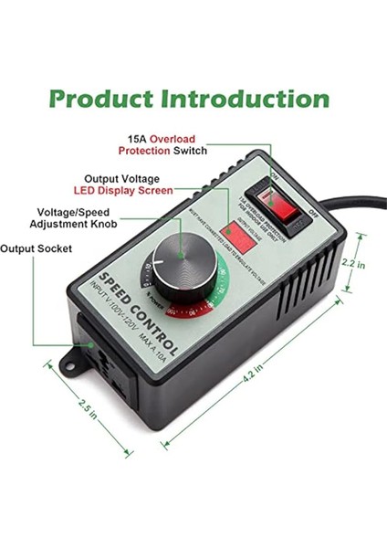 Многоцелевые Наборы,abd Tak, Ac Motor Hız Kontrol Cihazı, 15A Max, Ac Elektrikli Fan Değişken Hız Kontrol Cihazı Elektronik Voltaj Regülatörü (Yurt Dışından)