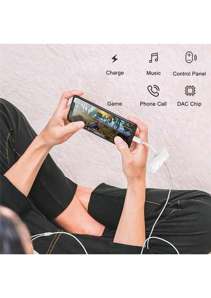 USB C - 3,5mm Ses Adaptörü, 4'ü 1 Arada USB C - Kulaklık Jakı, 3,5mm Ses Jakı ve 60W Pd Hızlı Şarj Bağlantı Noktası (Yurt Dışından)