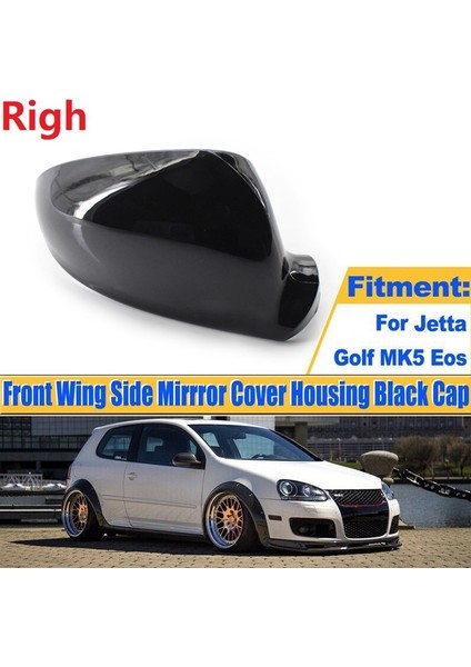 Sağ Parlak Siyah Kanat Ayna Kapı Kapatma Başlığı Kılıf Konut Golf Tavşan Mk5 2006-2010 1K0857538 ile Uyumlu (Yurt Dışından) fiyatları