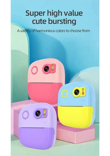P5 Yazıcı ile Uyumlu Hd Çocuk Oyuncakları Fotoğraf Video Çok Fonksiyonlu Taşınabilir Kullanışlı Kamera, Pembe B (Yurt Dışından)
