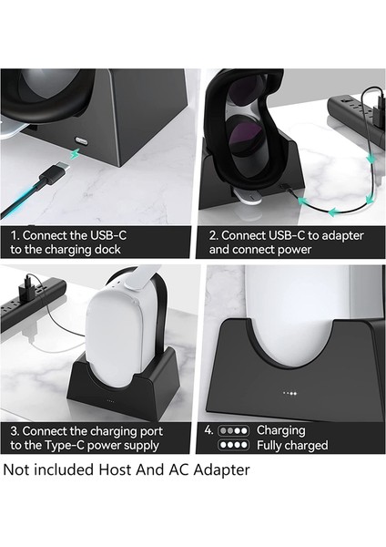 Hızlı Şarj Istasyonuyla Uyumlu Vr Şarj Istasyonu ve Usb-C Kablolu Şarj Bağlantı Noktası Göstergesi ile Vr Aksesuarları (Yurt Dışından) fırsatları