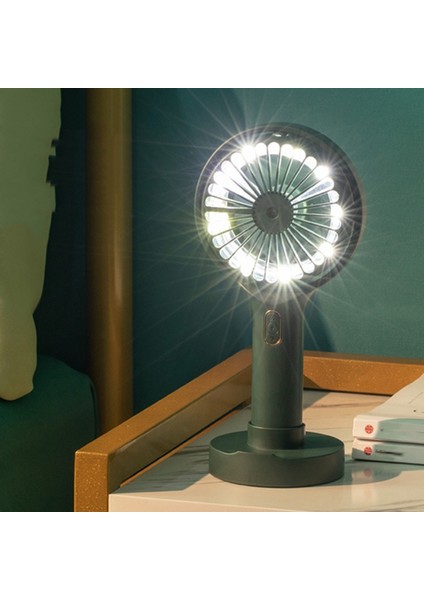 Ev Için Taşınabilir El Mini Fan Şarj Edilebilir Klima Masa USB Fanlar Dahili Pil Yeşil (Yurt Dışından)