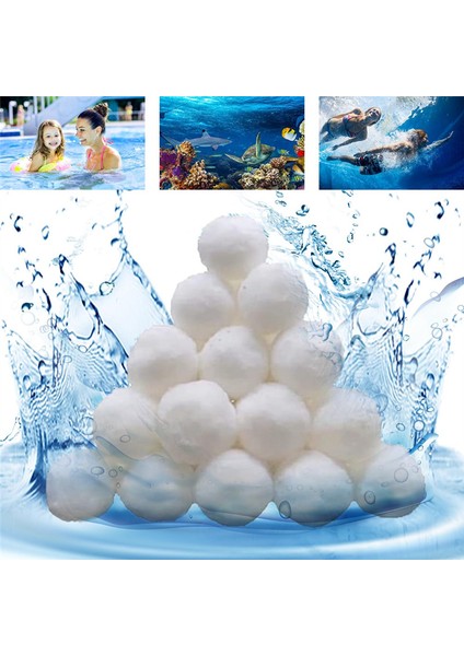 1.5 Lbs Havuz Filtre Topları, Yüzme Havuzu Banyo Merkezi Küvetleri ile Uyumlu Havuz Filtre Medyası Fiber Topu (Yurt Dışından)