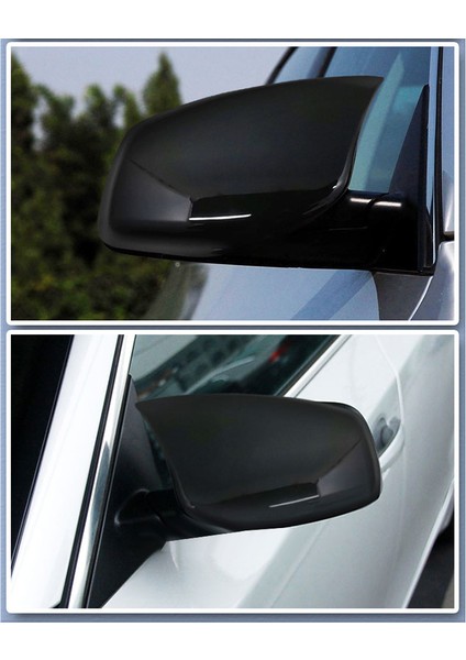 Karbon Fiber Araba Kapı Yan Dikiz Aynası Kapağı Yan Ayna Kapağı Etiket Trim ile Uyumlu 5 Serisi E60 2003-2008 (Yurt Dışından) modelleri
