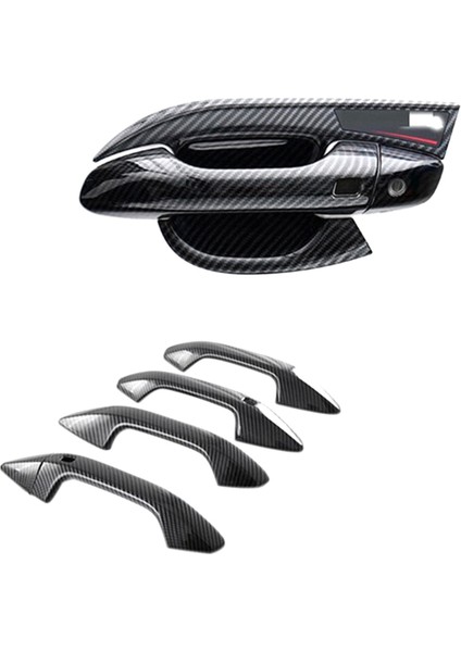 Karbon Fiber Araba Yan Dikiz Aynası ve Kapı Kulp Kılıfı Trim Dekor Etiket Aksesuarları ile Uyumlu Nq5 2021 2022 (Yurt Dışından)