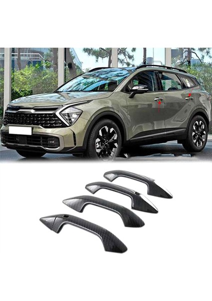 Karbon Fiber Araba Yan Dikiz Aynası ve Kapı Kulp Kılıfı Trim Dekor Etiket Aksesuarları ile Uyumlu Nq5 2021 2022 (Yurt Dışından) indirimleri