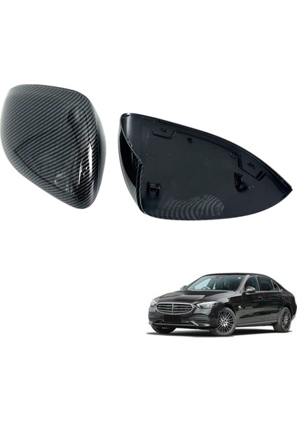 Araba Karbon Fiber Dikiz Yan Ayna Kapağı Trim Dikiz Aynası Kapakları Sc Sınıfı ile Uyumlu Değiştirin W223 W206 Eqs 2021 2022 (Yurt Dışından) modelleri