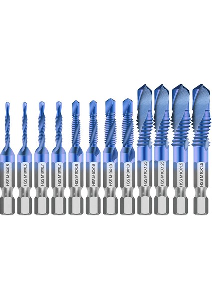 Hex Shank Vida Dişi Metrik Kılavuz Matkap Uçları Vida Makinesi Hss Bileşik Matkap El Aletleri, Metal Çelik Ahşap Plastik ile Uyumlu, 12 (Yurt Dışından)