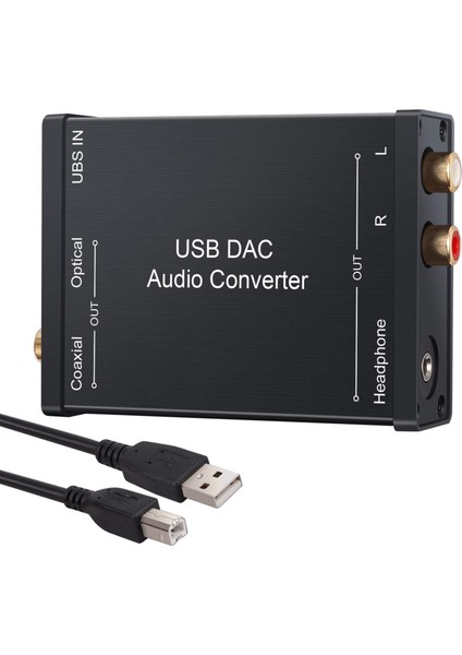 Usb'den Spdıf Koaksiyel Rca ve 3,5 mm Kulaklık Jakı Dönüştürücü USB Dac Optik Ses Adaptörü Windows ile Uyumlu USB Dac Pcm (Yurt Dışından)