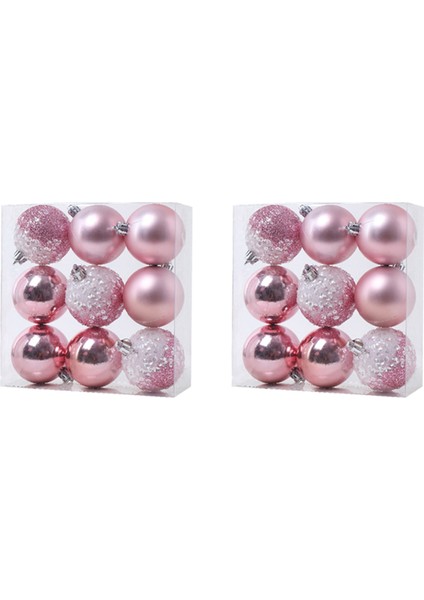 18 Pcs Noel Top Süsler Noel Ağacı Süsleri Ev Yeni Yıl Partisi Dekoru Için Asılı Toplar - 2.36 Inç, Pembe (Yurt Dışından)