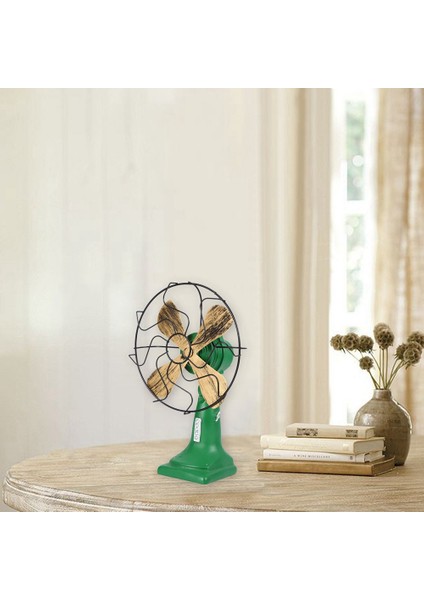 2x Retro Nostaljik Fan Ev Vintage Fan Minyatür Avrupa Tarzı Figürler Ev Dekor Yeşil (Yurt Dışından) fiyatları