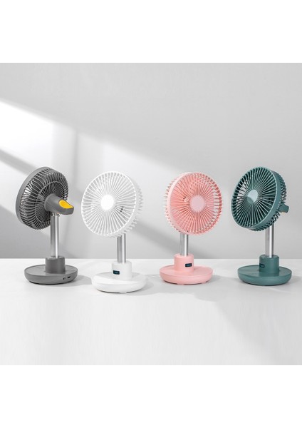Port Mini Taşınabilir Dikey Şarjlı Küçük Fan Masaüstü Masa Fanı (Gri) (Yurt Dışından)