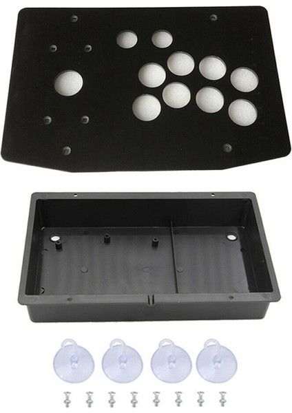 Dıy Siyah Arcade Joystick Yedek Akrilik Panel Kasa Kolu Arcade Oyun Seti Sağlam Inşaat Kurulumu Kolay (Yurt Dışından)