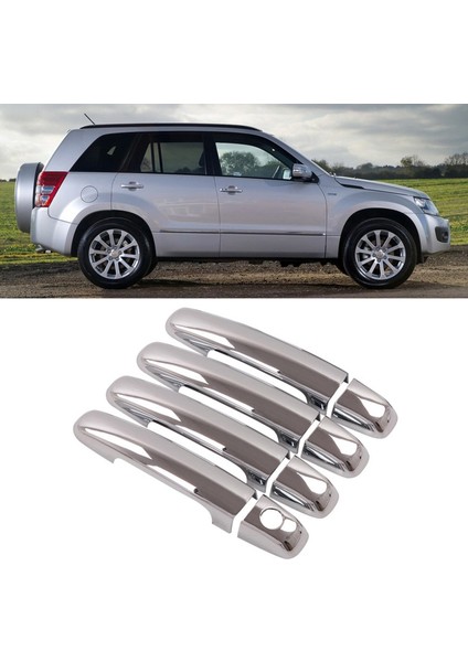 Araba Abs Krom Kapı Kolu Yan Kapı Kase Dekorasyon Kapak Trim Grand Vitara 2006-2015 ile Uyumlu (Yurt Dışından)