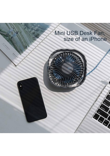 Masaüstü Şarjlı USB Küçük Elektrikli Fan, Ofis Için Kullanılır Mini USB ile Güçlendirilmiş 3 Hız Ayarlanabilir (Yurt Dışından)