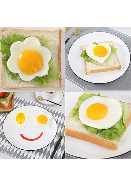 Торт В ФОРМЕ,304 Paslanmaz Çelik Omlet Halkası Kalıp Omlet Krep Halkası Sevimli Şekilli Yumurta Kalıp Pişirme Aracı Kızartma Tavası Sandviç Fırça ile (Yurt Dışından)