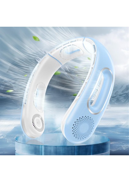 Boyun Fanı, Eller Serbest Kanatsız Fanlar Taşınabilir Şarj Edilebilir, Seyahat Için 360° Soğutma, Dış Mekan Mavi (Yurt Dışından)