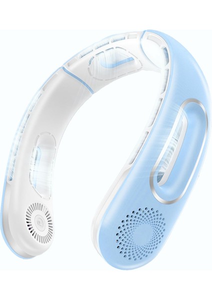 Boyun Fanı, Eller Serbest Kanatsız Fanlar Taşınabilir Şarj Edilebilir, Seyahat Için 360° Soğutma, Dış Mekan Mavi (Yurt Dışından) fiyatları