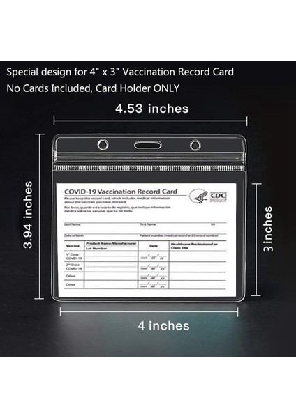 Многоцелевые Наборы,cdc Aşı Kartı Koruyucu Kart Tutucu Şeffaf Vinil Plastik Kol Su Geçirmez Tip Açılıp Kapanabilir Zip 10 Adet (Yurt Dışından)