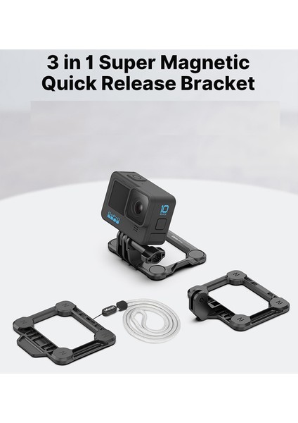 Gp-16 Manyetik Aksiyon Kamera Montajı 3'ü 1 Arada Aksiyon Kamerası Hızlı Çıkarma Braketi, 10 9 8 Adaptörle Uyumlu (Yurt Dışından) fırsatları