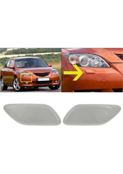 BS3F-51-8H2A08 BS3F-51-8G2A08 3 Axela 2003-2008 ile Uyumlu Far Kafa Lambası Yıkama Nozulu Jet Kapak Temizleme Kapakları (Yurt Dışından) modelleri