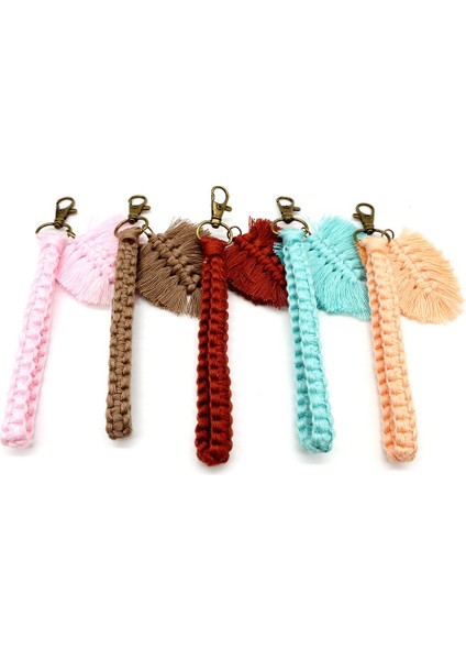 10 Adet Makrome Anahtarlıklar Boho Dokuma Anahtarlık Püsküller ile Araba Anahtarı Çanta Kolye Çanta Çekicilik Benzersiz Hediye (Yurt Dışından) modelleri