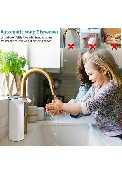 Sabunluk Otomatik - Fotoselli USB Şarjlı Elektrikli Köpük Sabunluk Ayarlanabilir Su Geçirmez 450 ml Beyaz (Yurt Dışından) indirimleri
