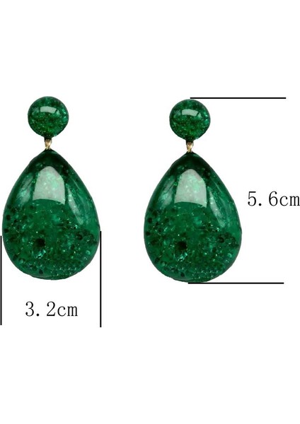 Avrupa ve Amerika Küpe Su Damlası Şekli Küpe Akrilik Basit Küpe Kırmızı (Yurt Dışından)