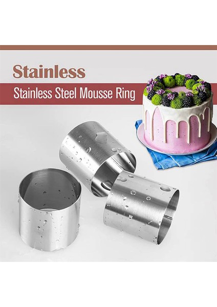 Торт В Форме,16 Adet Paslanmaz Çelik Mus Yüzükler Yuvarlak Bisküvi Kesici Kek Kalıbı Mutfak Pişirme Pasta Aracı Tart, Fondan, Vb (Yurt Dışından)